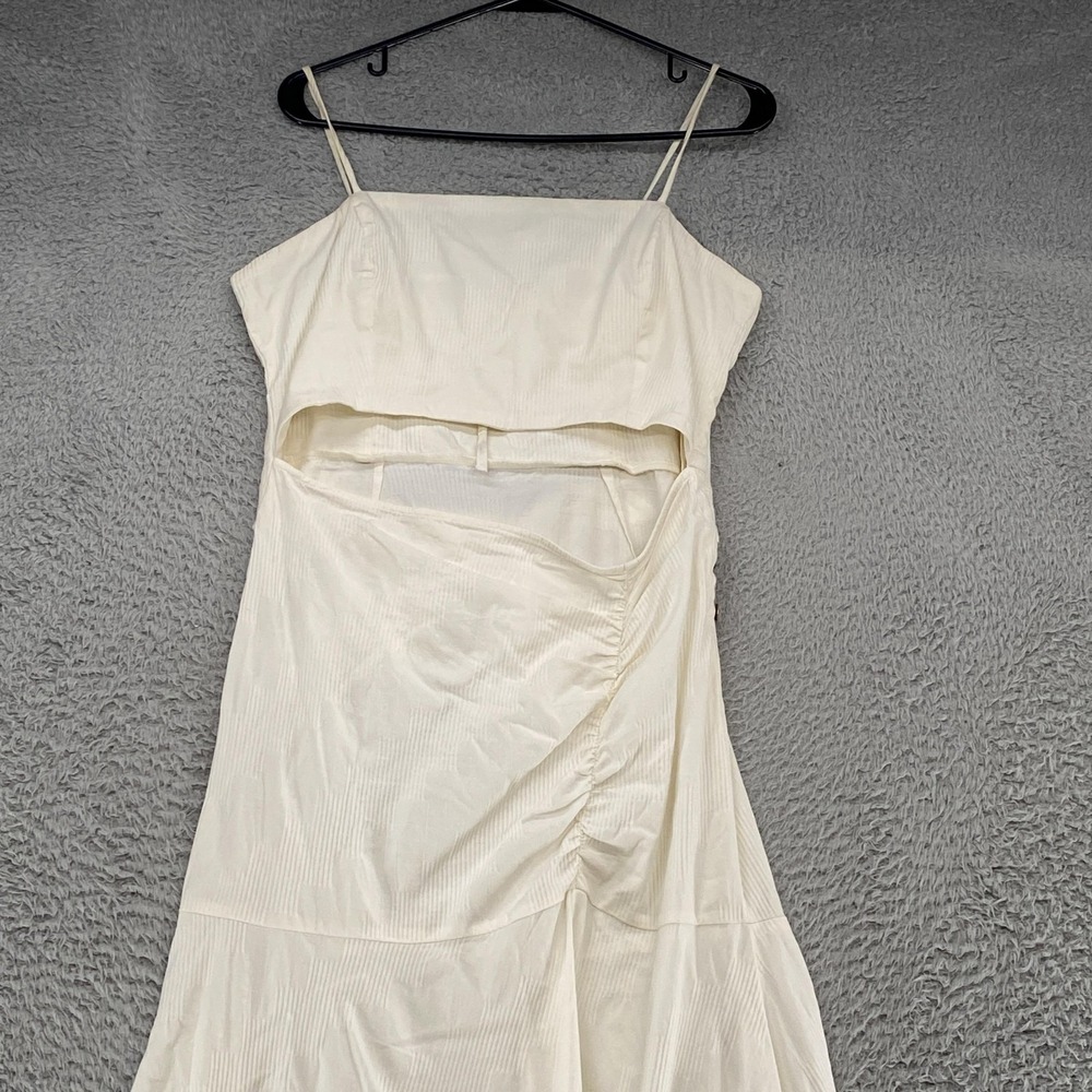 Free People Summer Ready Dress Womens Large Ivory Cutout‎ Buttons Beachy Boho - Picture 2 of 14